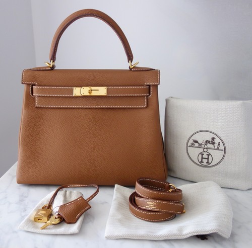 Sac hermes kelly gold bag - hermes,